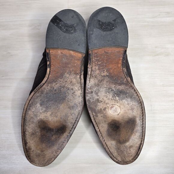 Allen Edmonds Players Shoe Mens Size 11.5 Brown Suede Wingtip Oxford Dress Shoes - Picture 4 of 11